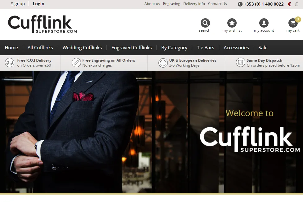 Go Live - New eCommerce Website cufflinksuperstore.com